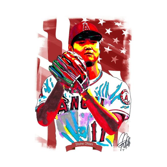Shohei Ohtani Los Angeles Angels Baseball Sports Poster Print Wall Art 11x17 - Picture 1 of 4